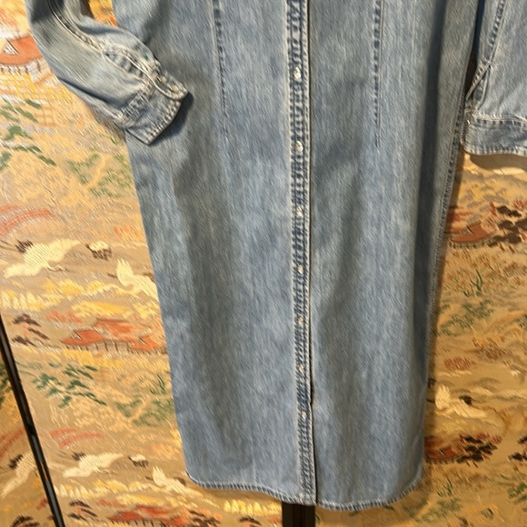 RALPH LAUREN BLUE DENIM SHIRT DRESS WESTERN FITTED LONG SLEEVE CLASSIC SZ PP - Picture 3 of 14